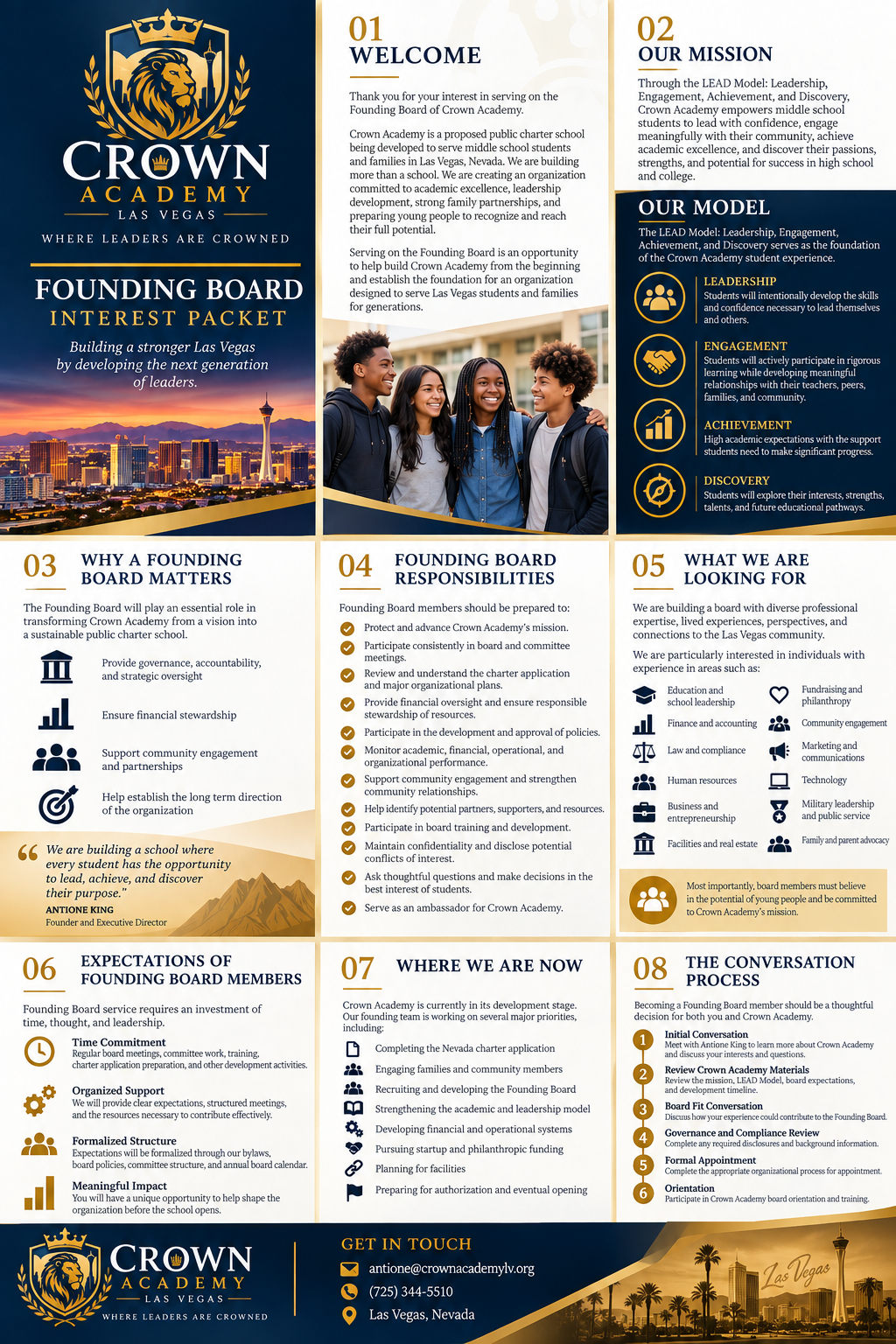 Crown Academy Founding Board Interest Packet overview